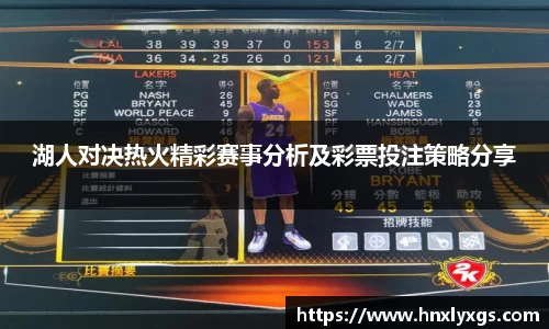 湖人对决热火精彩赛事分析及彩票投注策略分享